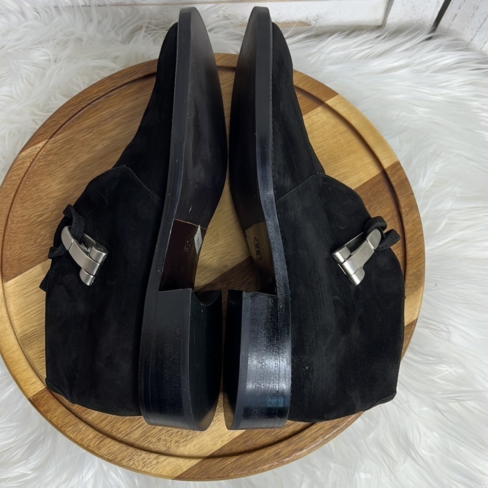 GOFFREDO FATINI l Black Suede Silver Side Snap Hardware Ankle Boot Size 40 / 9.5 - Picture 7 of 11